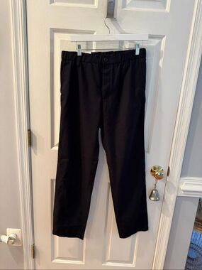 H&M Black Twill Elastic Waist Pants sz S NWT